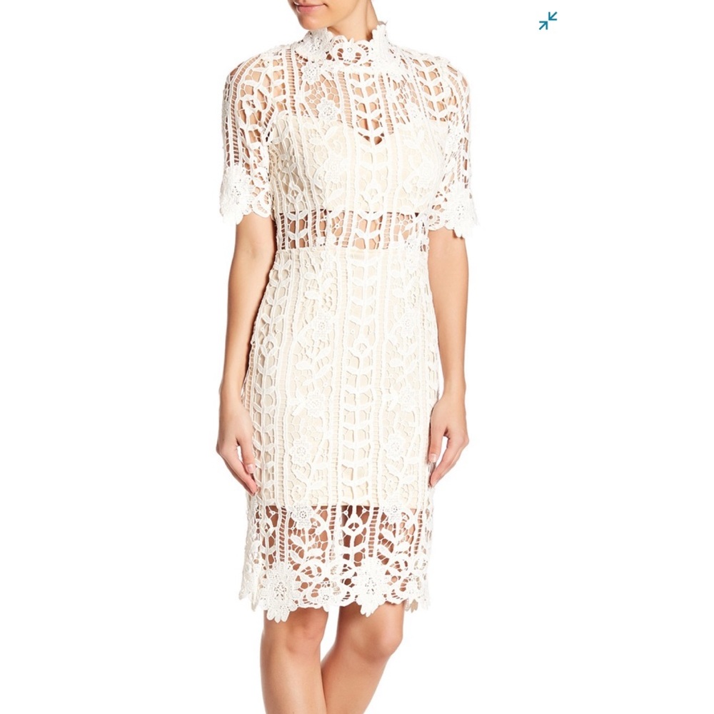 Soieblu Mock Neck Crochet Dress